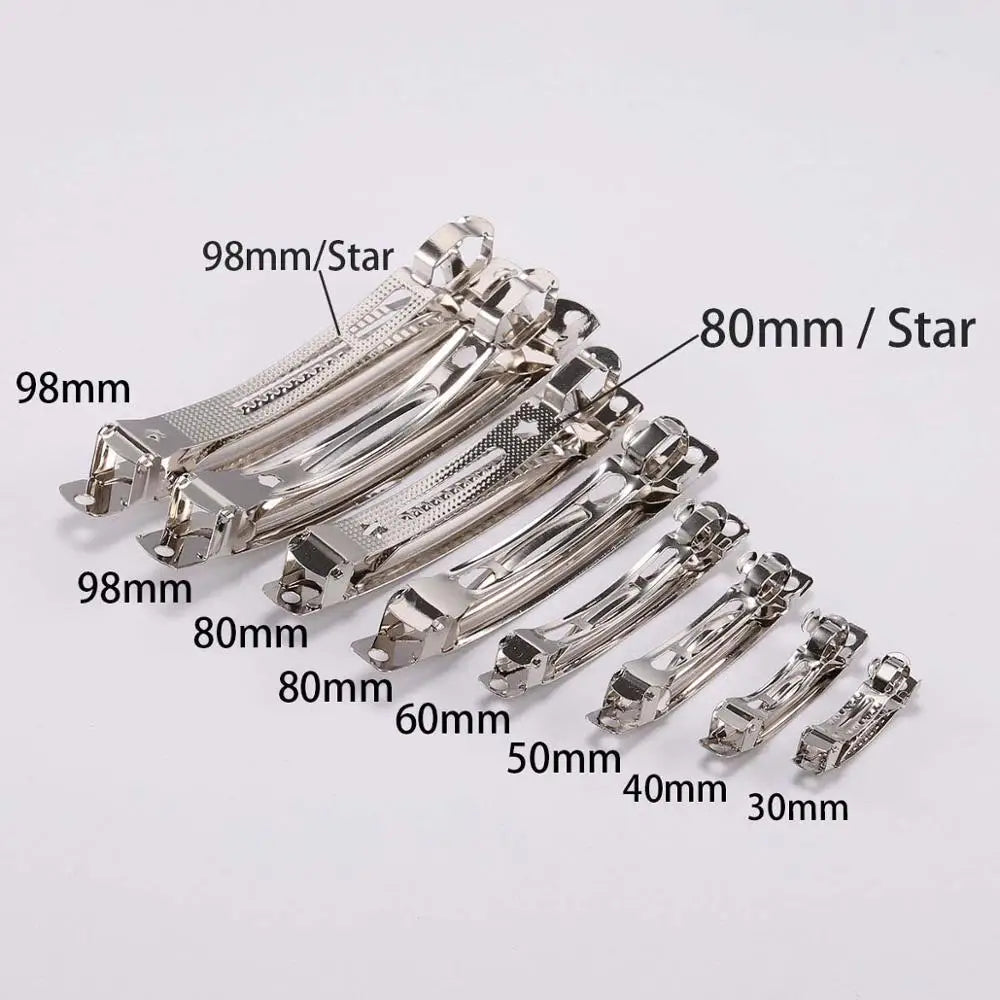Peris Gems Rhodium / 3cm 10pcs French Barrette Style Spring Hair Clips Base Automatic Clip Blank Width Setting Bow Hairpin Supplies For Jewelry Making SHEIN Amazon Temu