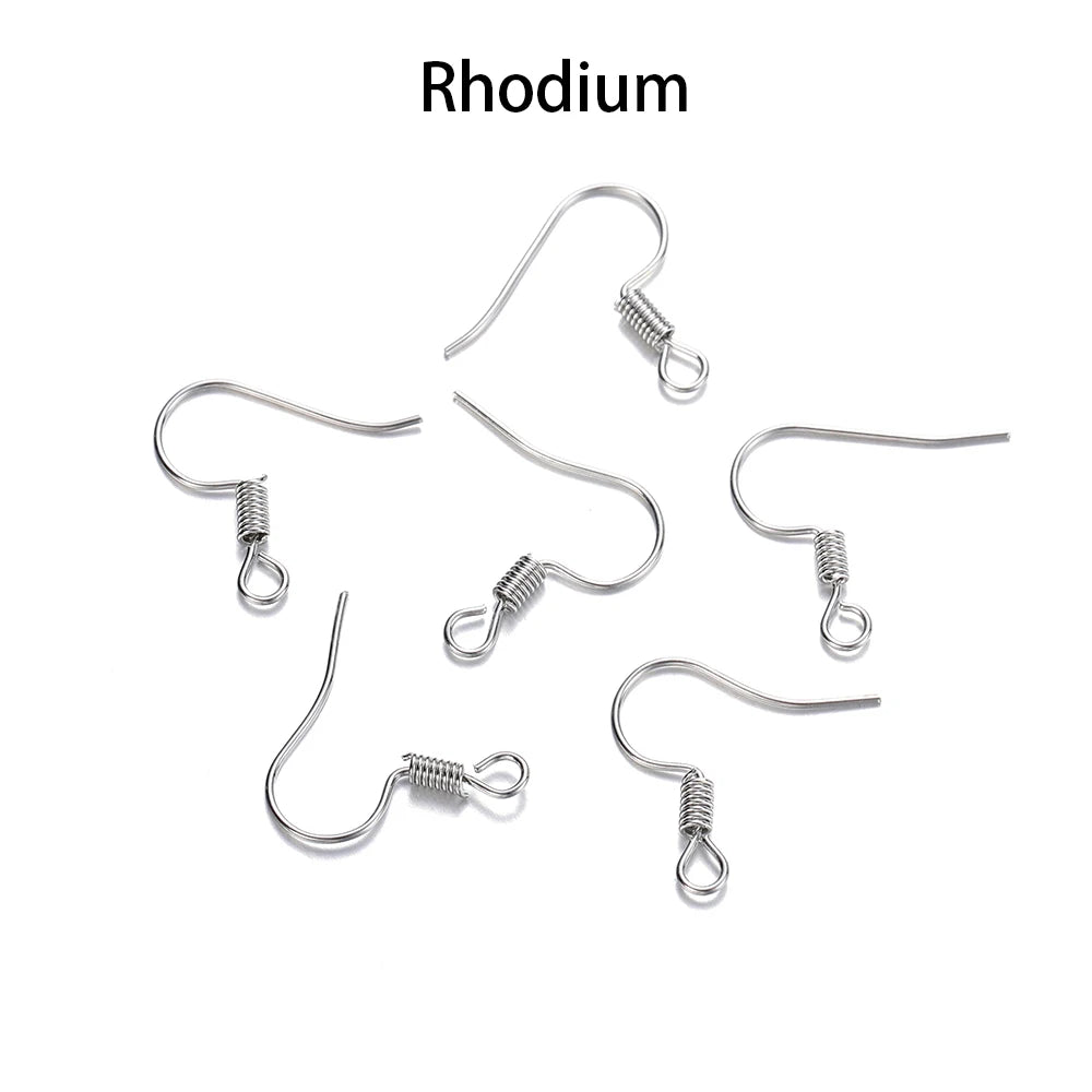 Peris Gems Rhodium 4 / Parallel 100pcs/lot 20*17mm 10 Color Iron Bead Charms Earring Wires With Ear Hook Earrings Clasp Findings Supplies For Jewelry Making DIY SHEIN Amazon Temu