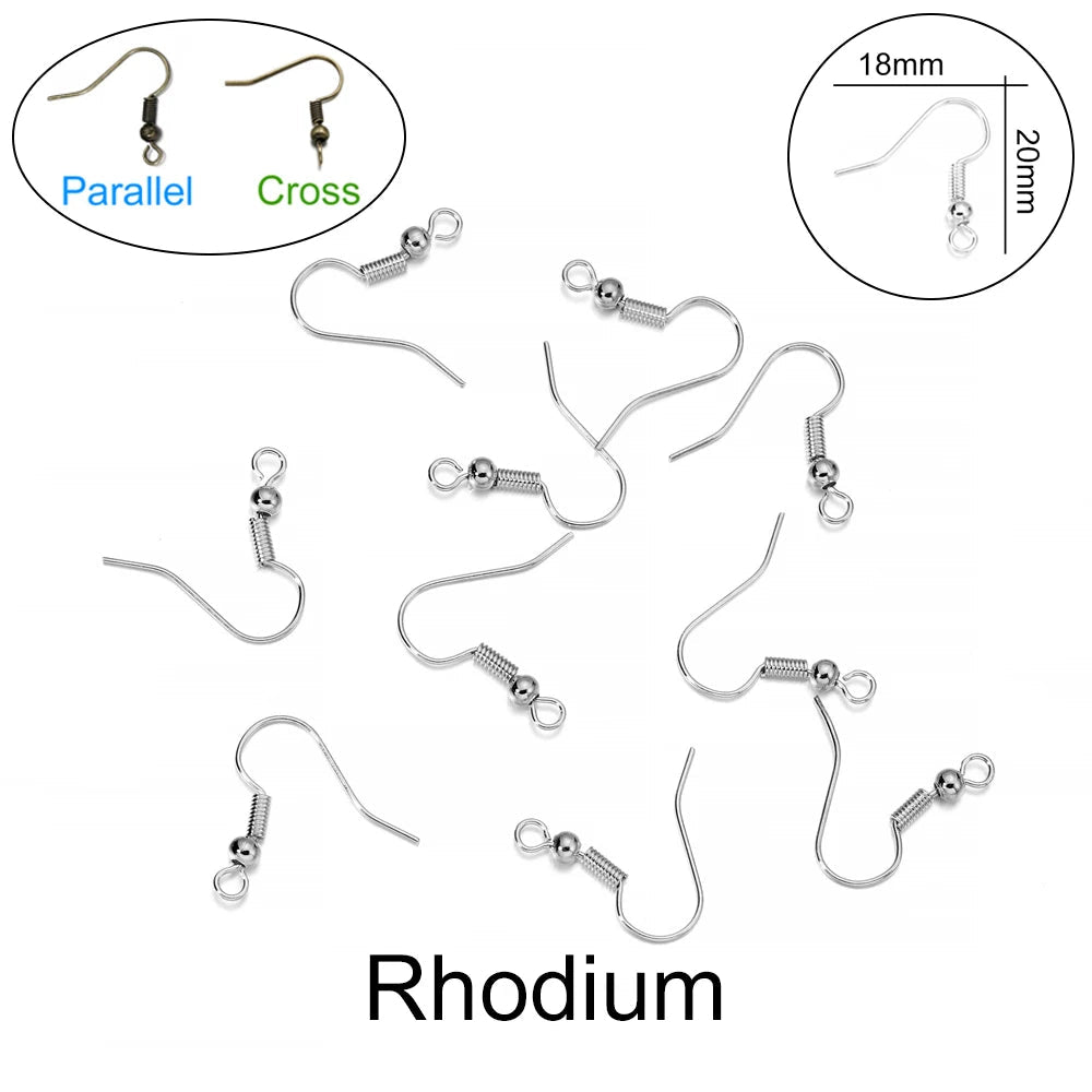Peris Gems Rhodium / Parallel 100pcs/lot 20*17mm 10 Color Iron Bead Charms Earring Wires With Ear Hook Earrings Clasp Findings Supplies For Jewelry Making DIY SHEIN Amazon Temu