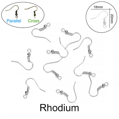 Peris Gems Rhodium / Parallel 100pcs/lot 20*17mm 10 Color Iron Bead Charms Earring Wires With Ear Hook Earrings Clasp Findings Supplies For Jewelry Making DIY SHEIN Amazon Temu
