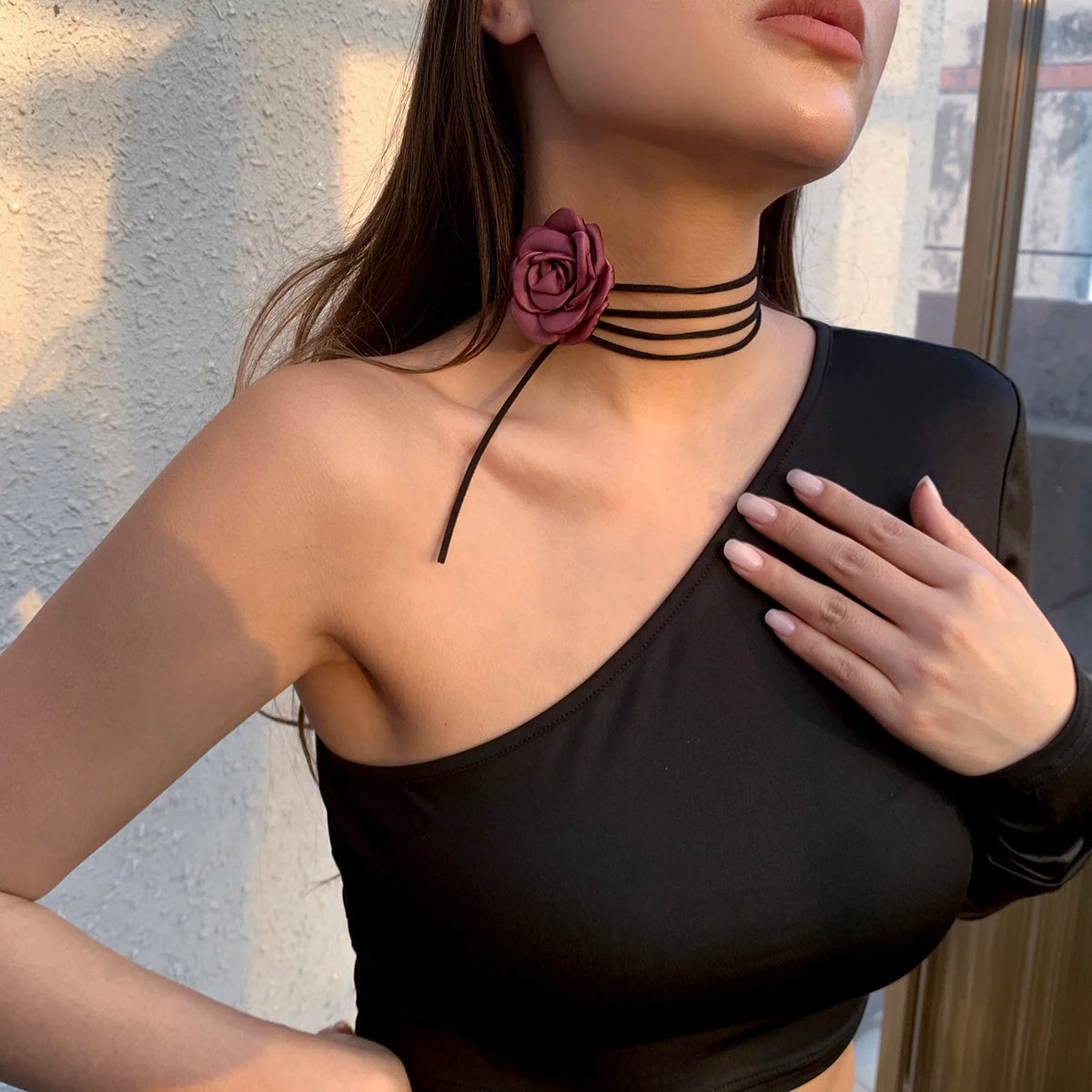 Peris Gems Romantic Gothic Big Rose Flower Clavicle Chain Necklace for Women Ladies Korean Fashion Adjustable Rope Choker Y2K Accessories Romantic Gothic Big Rose Flower Clavicle Chain Necklace for Women Ladies Korean Fashion Adjustable Rope Choker Y2K Accessories SHEIN Amazon Temu