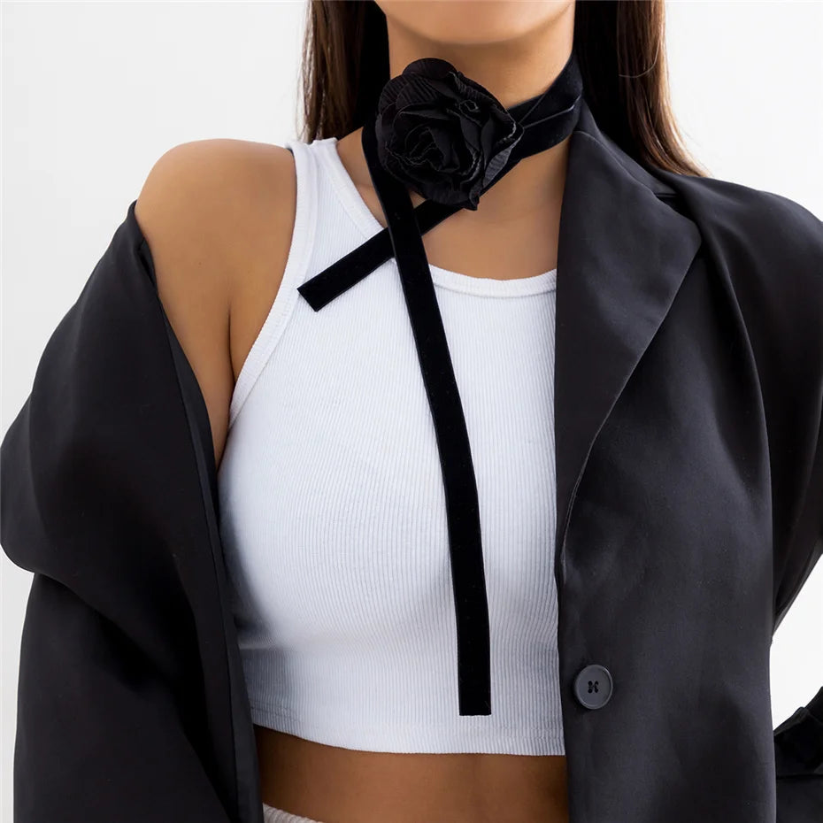 Peris Gems Rope Black 2 Romantic Gothic Big Rose Flower Clavicle Chain Necklace for Women Ladies Korean Fashion Adjustable Rope Choker Y2K Accessories Romantic Gothic Big Rose Flower Clavicle Chain Necklace for Women Ladies Korean Fashion Adjustable Rope Choker Y2K Accessories SHEIN Amazon Temu