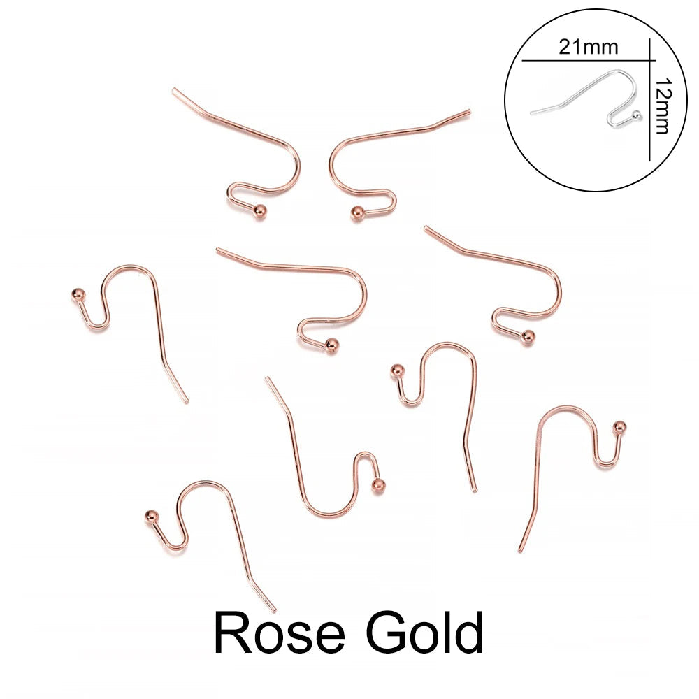 Peris Gems Rose Gold 1 / Parallel 100pcs/lot 20*17mm 10 Color Iron Bead Charms Earring Wires With Ear Hook Earrings Clasp Findings Supplies For Jewelry Making DIY SHEIN Amazon Temu