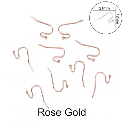 Peris Gems Rose Gold 1 / Parallel 100pcs/lot 20*17mm 10 Color Iron Bead Charms Earring Wires With Ear Hook Earrings Clasp Findings Supplies For Jewelry Making DIY SHEIN Amazon Temu