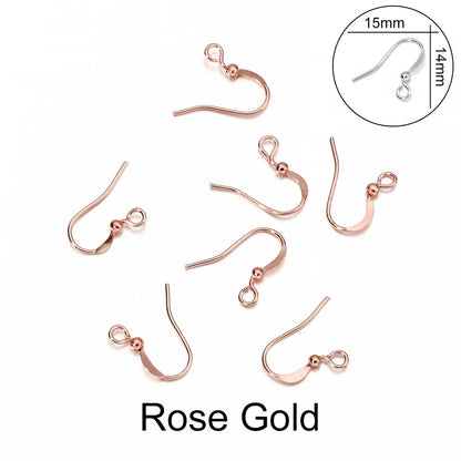 Peris Gems Rose gold 3 / Parallel 100pcs/lot 20*17mm 10 Color Iron Bead Charms Earring Wires With Ear Hook Earrings Clasp Findings Supplies For Jewelry Making DIY SHEIN Amazon Temu