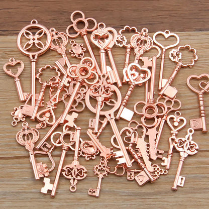 Peris Gems Rose gold / 30g 100g 50g 30g Mixed Key Charms 6 Color Bracelets Necklace Craft Metal Pendant For Jewelry Making DIY Supplies Wholesale SHEIN Amazon Temu