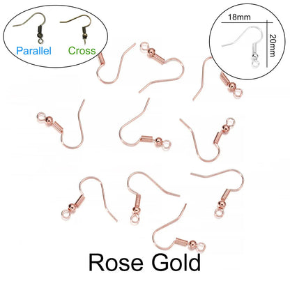 Peris Gems Rose Gold / Parallel 100pcs/lot 20*17mm 10 Color Iron Bead Charms Earring Wires With Ear Hook Earrings Clasp Findings Supplies For Jewelry Making DIY SHEIN Amazon Temu