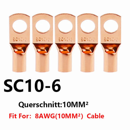 Peris Gems SC10-6 / 10PCS 10/25/50/100pcsCopper Lug Ring Wire Connectors Bare Cable Electric Crimp Terminal SC6-6 SC6-8 SC10-6 SC10-8 SC16-6 SC25-6 SC25-8 SHEIN Amazon Temu