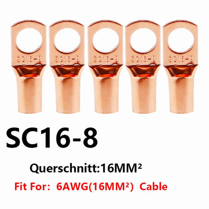Peris Gems SC16-8 / 10PCS 10/25/50/100pcsCopper Lug Ring Wire Connectors Bare Cable Electric Crimp Terminal SC6-6 SC6-8 SC10-6 SC10-8 SC16-6 SC25-6 SC25-8 SHEIN Amazon Temu