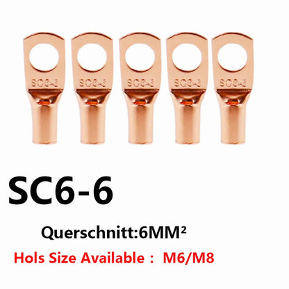 Peris Gems SC6-6 / 10PCS 10/25/50/100pcsCopper Lug Ring Wire Connectors Bare Cable Electric Crimp Terminal SC6-6 SC6-8 SC10-6 SC10-8 SC16-6 SC25-6 SC25-8 SHEIN Amazon Temu