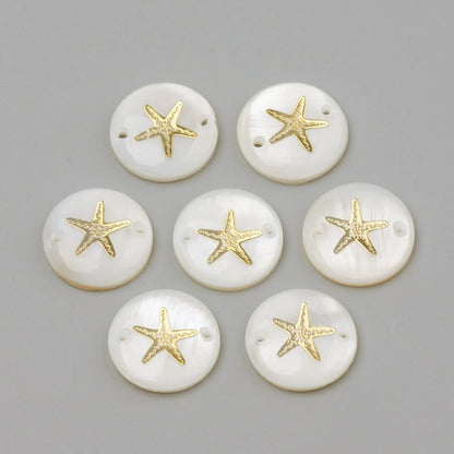 Peris Gems Sea Stars A 10pcs Freshwater Shell Links Connectors Flat Round Golden  16x4mm For DIY Jewelry Accessories Making Handicrafts Supplies 10pcs Freshwater Shell Links Connectors Flat Round Golden  16x4mm For DIY Jewelry Accessories Making Handicrafts Supplies SHEIN Amazon Temu