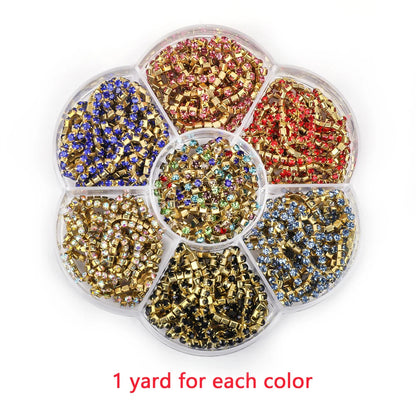 Peris Gems Set3 / SS6--10Yards 10 Yards Glass crystal Strass Rhinestone Cup Chain Sew On Diamond Glue-On Close Chains Glitter Trim Cup Chain sew on Garment G12 SHEIN Amazon Temu