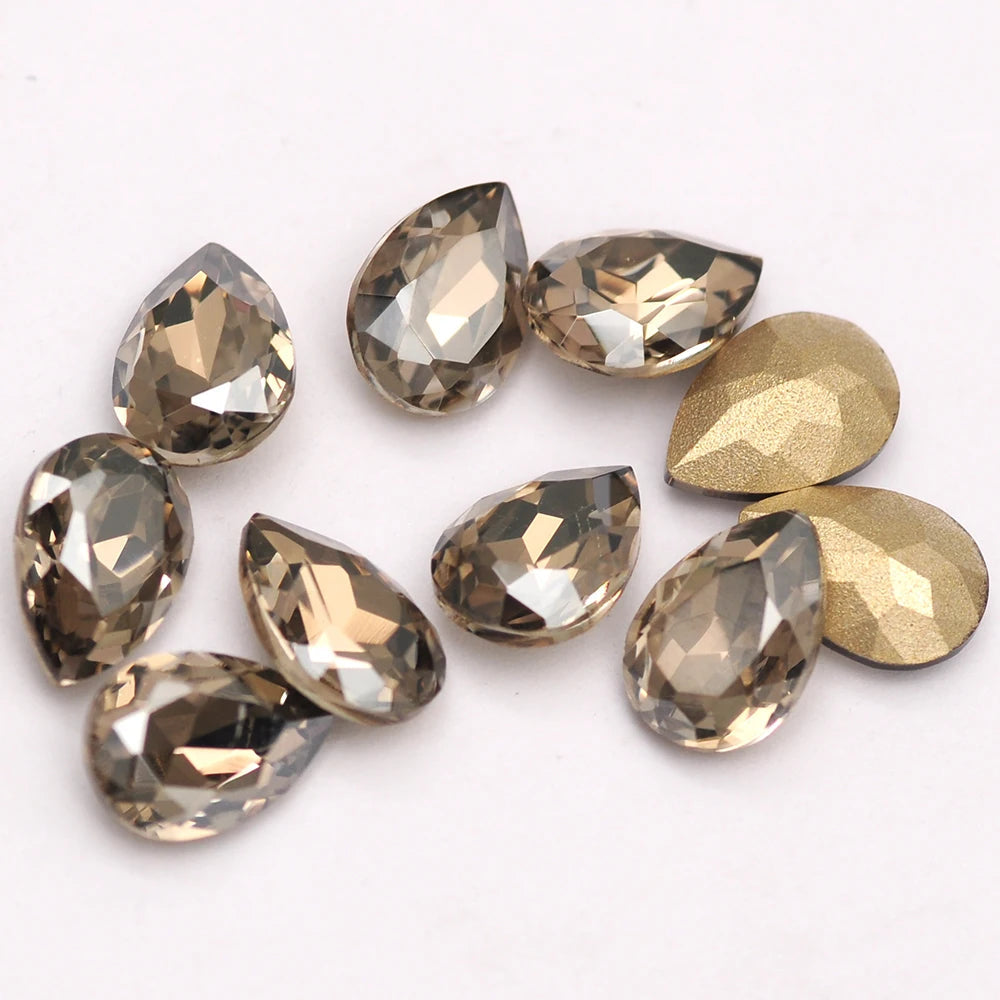 Peris Gems Silver 10pcs 6x8mm Pear Glitter Crystal Nail Charms Rhinestone Colorful 3D Jewelry Making Beads DIY Nail Art Accessories SHEIN Amazon Temu