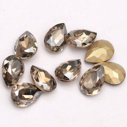 Peris Gems Silver 10pcs 6x8mm Pear Glitter Crystal Nail Charms Rhinestone Colorful 3D Jewelry Making Beads DIY Nail Art Accessories SHEIN Amazon Temu