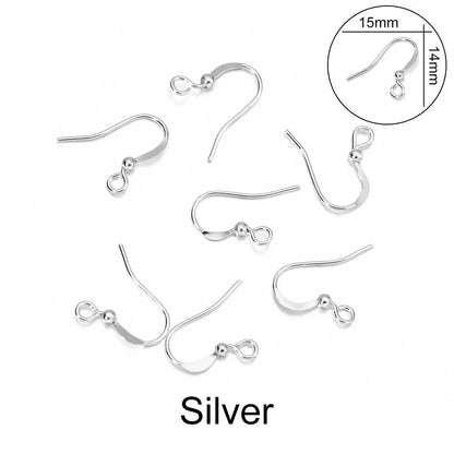 Peris Gems Silver 3 / Parallel 100pcs/lot 20*17mm 10 Color Iron Bead Charms Earring Wires With Ear Hook Earrings Clasp Findings Supplies For Jewelry Making DIY SHEIN Amazon Temu