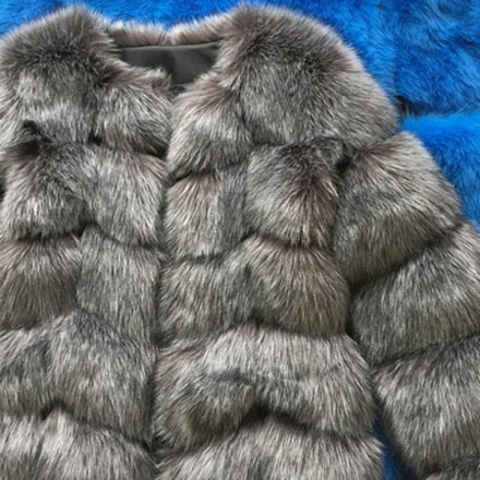 Peris Gems  Silver fox color / S Long Faux Fur Coat for Women | Thick Warm Fluffy Jackets SHEIN Amazon Temu