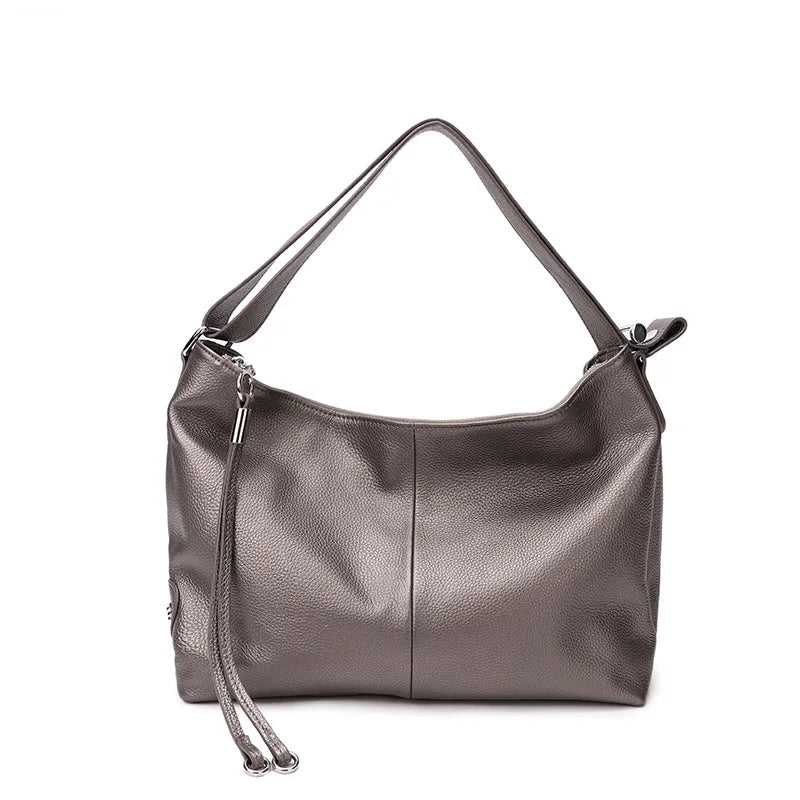 Peris Gems  Silver Gray 100% Genuine Cow Leather Women&