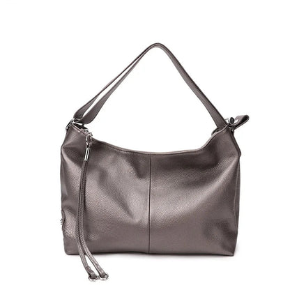 Peris Gems  Silver Gray 100% Genuine Cow Leather Women&