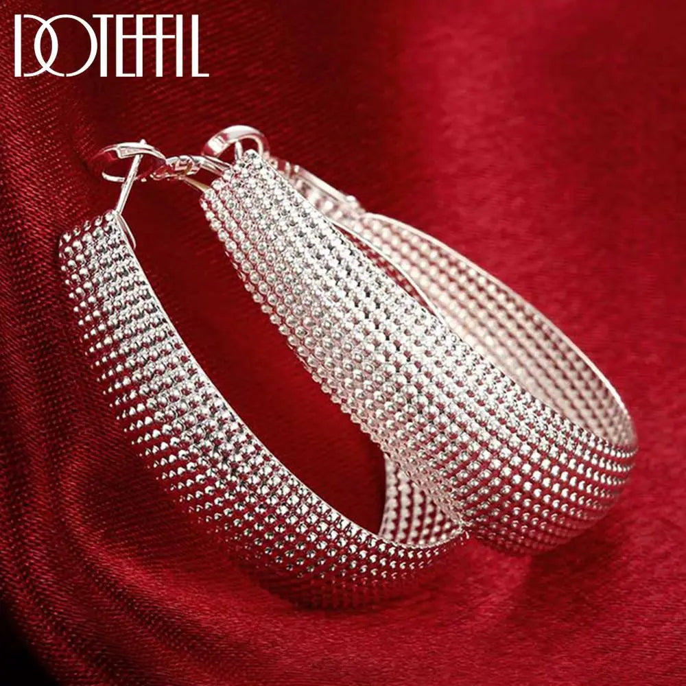 Peris Gems  Silver Woven 925 Silver Hoop Earrings for Women SHEIN Amazon Temu