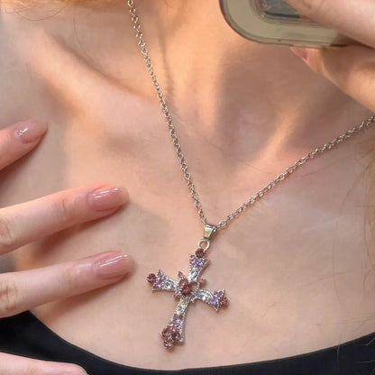 Peris Gems Sweet Cool Wind Spicy Girl Cross Necklace Female Heavy Set Diamond Gothic Europe The United States Y2k Necklace Design Sweet Cool Wind Spicy Girl Cross Necklace Female Heavy Set Diamond Gothic Europe The United States Y2k Necklace Design SHEIN Amazon Temu