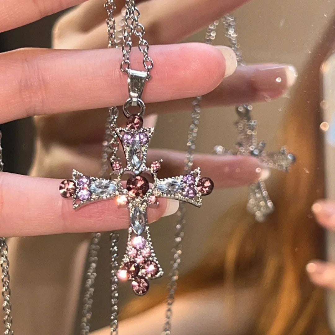 Peris Gems Sweet Cool Wind Spicy Girl Cross Necklace Female Heavy Set Diamond Gothic Europe The United States Y2k Necklace Design Sweet Cool Wind Spicy Girl Cross Necklace Female Heavy Set Diamond Gothic Europe The United States Y2k Necklace Design SHEIN Amazon Temu
