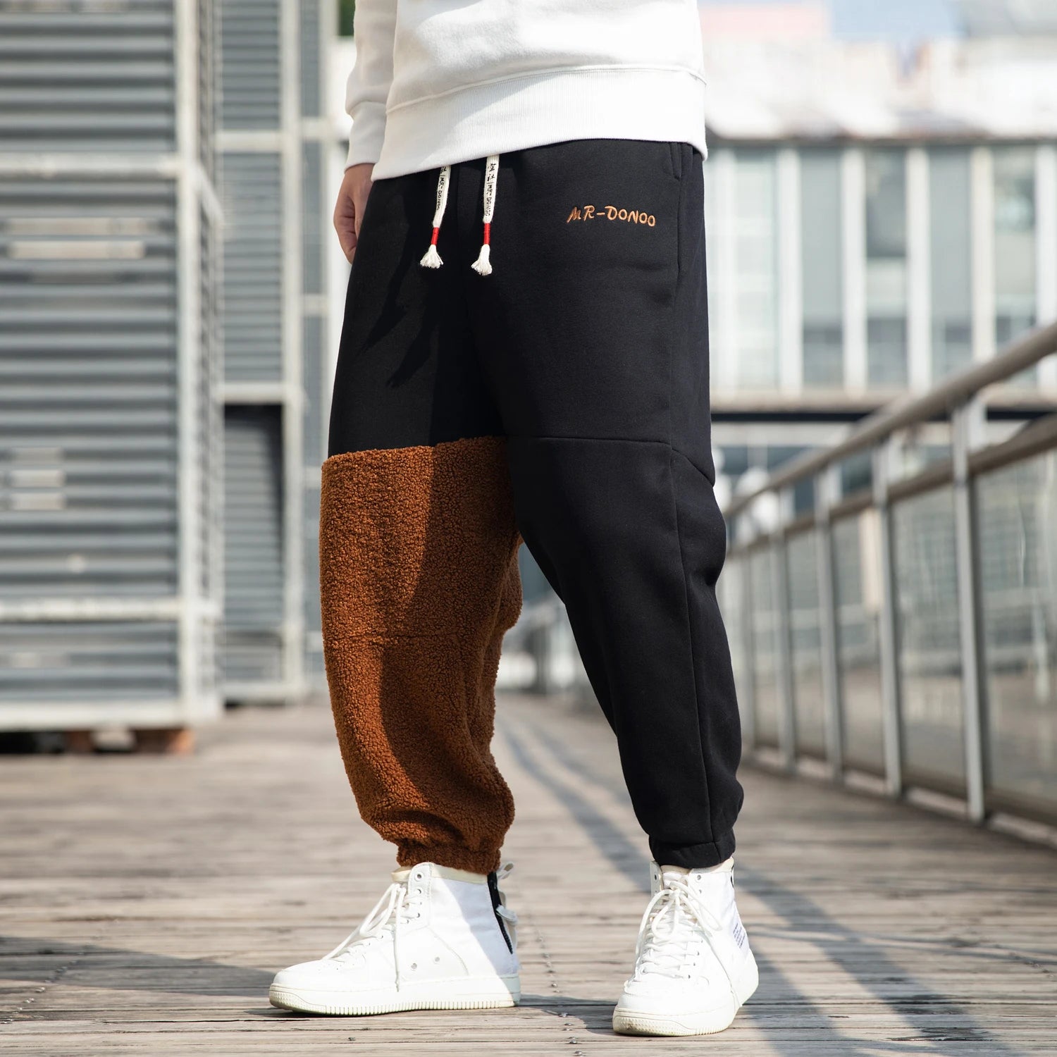 Peris Gems  Teddy Bear Embroidered Fleece Sweatpants for Men SHEIN Amazon Temu