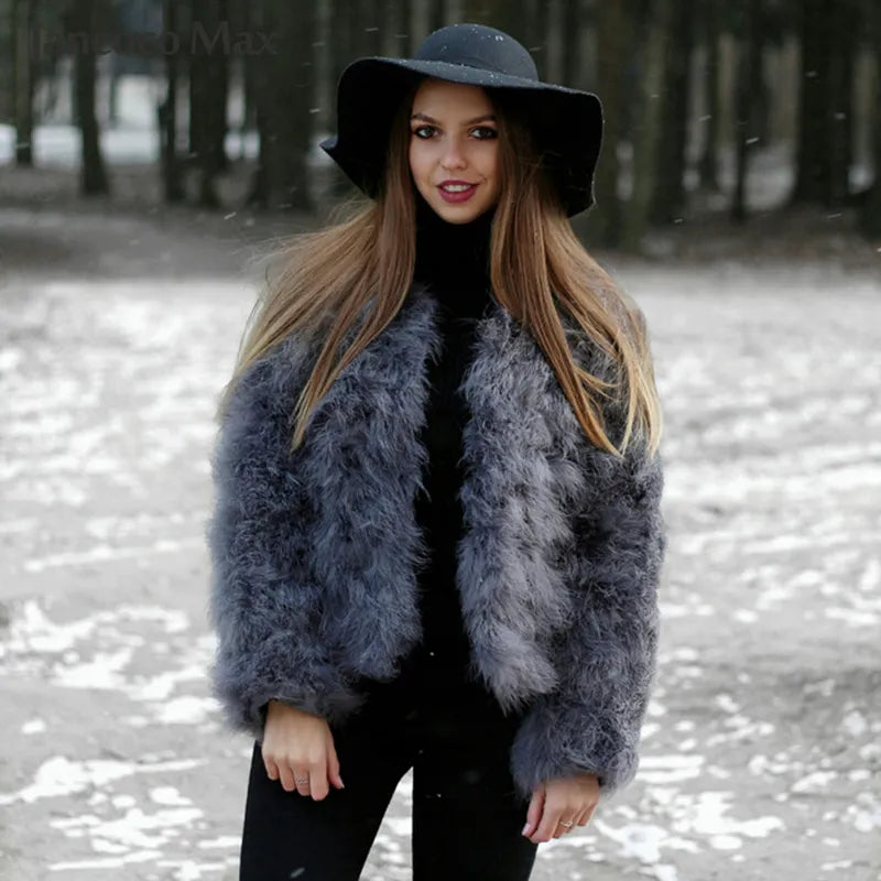 Peris Gems  Thick Fluffy Feather Winter Coat Jackets for Women SHEIN Amazon Temu