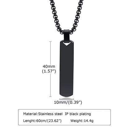 Peris Gems  Thick Geometric Bar Initial A-Z Pendant Necklace Unisex SHEIN Amazon Temu