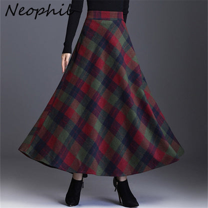 Peris Gems  Thick Long Plaid Skirt for Women | Pleated Wool Skirt SHEIN Amazon Temu
