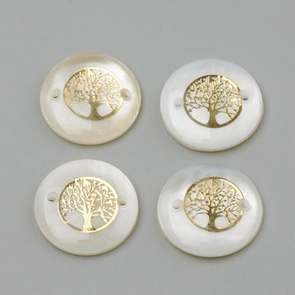 Peris Gems Tree A 10pcs Freshwater Shell Links Connectors Flat Round Golden  16x4mm For DIY Jewelry Accessories Making Handicrafts Supplies 10pcs Freshwater Shell Links Connectors Flat Round Golden  16x4mm For DIY Jewelry Accessories Making Handicrafts Supplies SHEIN Amazon Temu