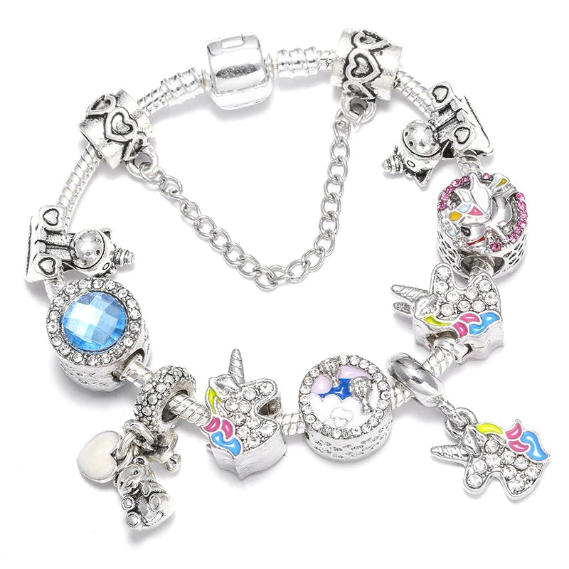Peris Gems Type 023 / 16cm Crystal Beads Vintage Silver Color Charm Bracelets SHEIN Amazon Temu