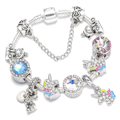 Peris Gems Type 023 / 16cm Crystal Beads Vintage Silver Color Charm Bracelets SHEIN Amazon Temu
