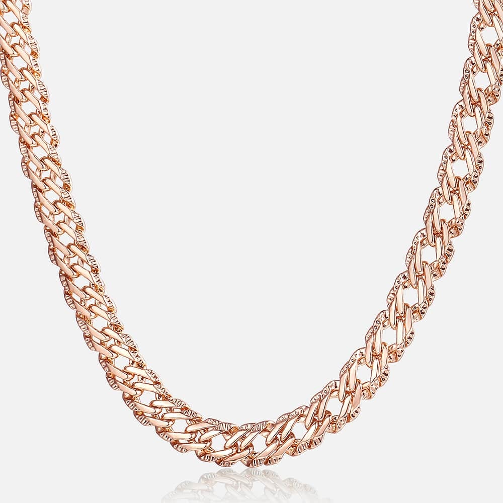 Peris Gems  Venetian Curb Link Rose Gold Necklace Unisex | Cuban Link Chain Venetian Curb Link Rose Gold Necklace Unisex | Cuban Link SHEIN Amazon Temu