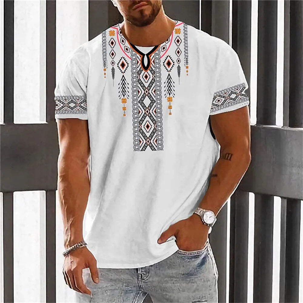 Peris Gems  Vintage Traditional Ethnic Design Summer T-Shirts for Men SHEIN Amazon Temu