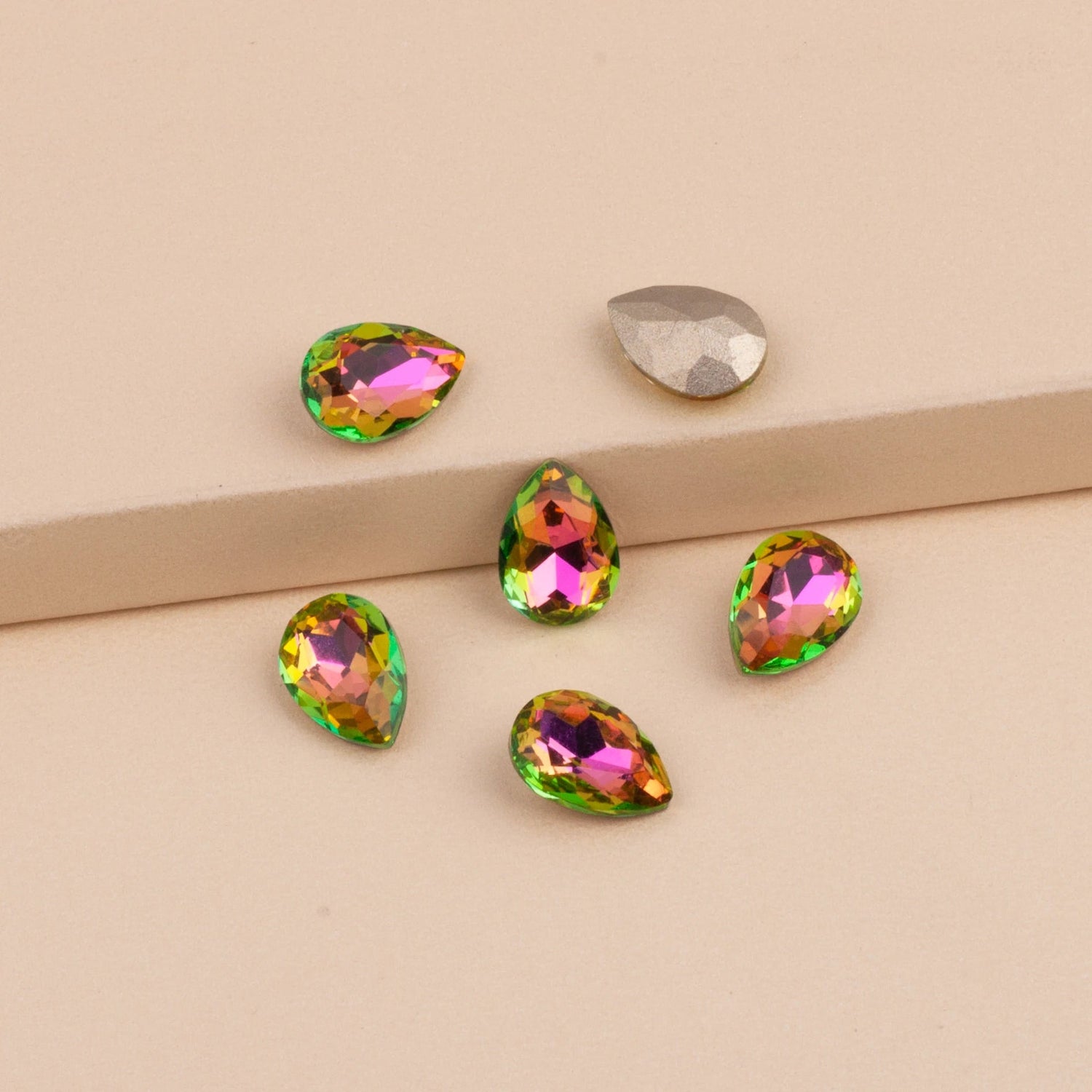 Peris Gems Vitrail Rose 10pcs 6x8mm Pear Glitter Crystal Nail Charms Rhinestone Colorful 3D Jewelry Making Beads DIY Nail Art Accessories SHEIN Amazon Temu