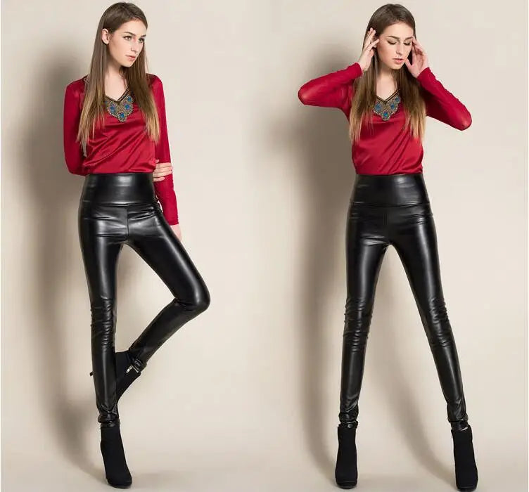 Peris Gems  Warm High Waisted Stretchy Pencil PU Leather Leggings for Women Warm High Waist Stretchy PU Leather Leggings for Women SHEIN Amazon Temu