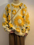 Peris Gems  white / Asian Size M Flocking Sunflower Print Baggy Streetwear Sweatshirts Unisex SHEIN Amazon Temu