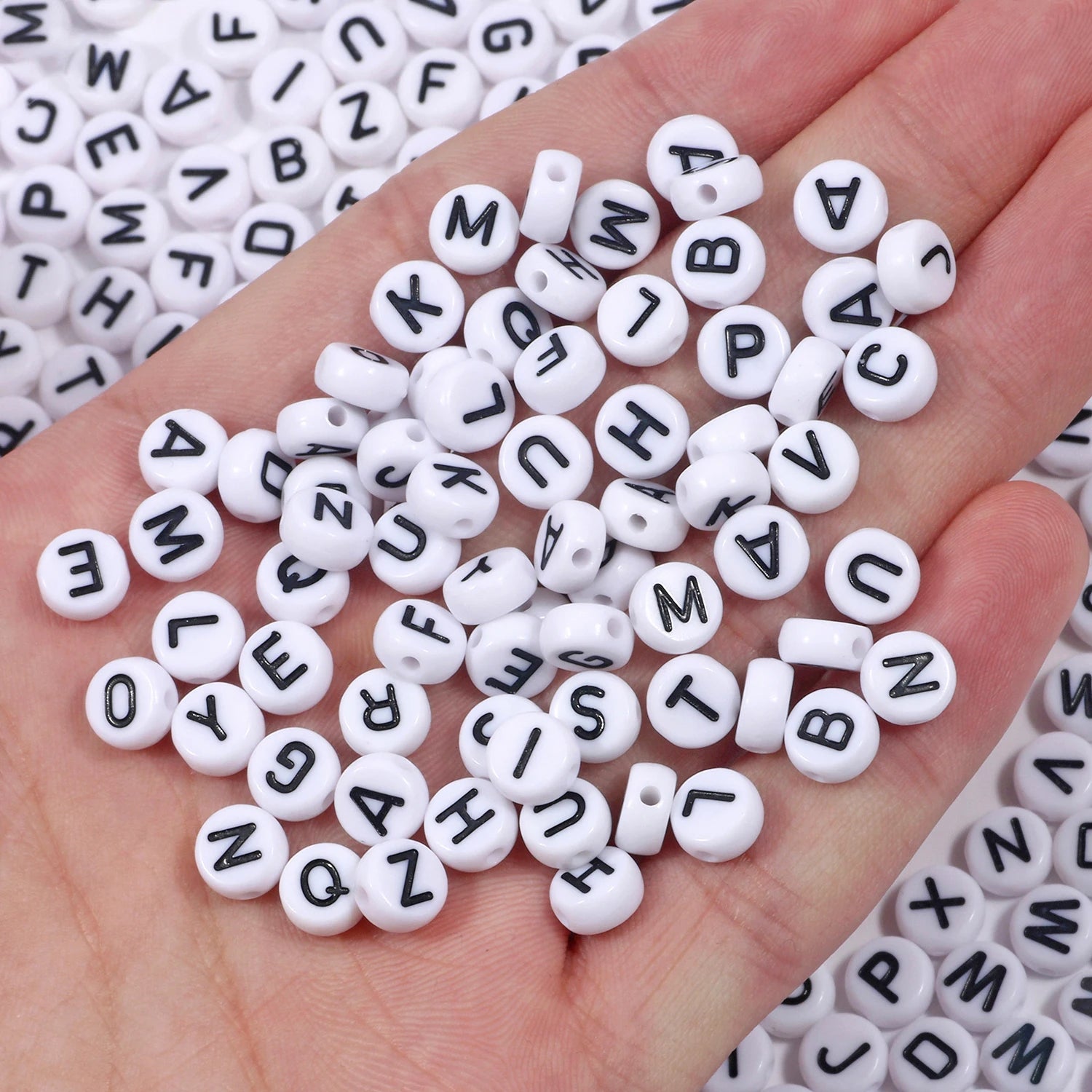 Peris Gems white black / 100pcs 100/200pcs Letter Beads White Black Round Gold Silver Color Acrylic Alphabet Beads for Jewelry Bracelet Necklace Key Chain DIY SHEIN Amazon Temu