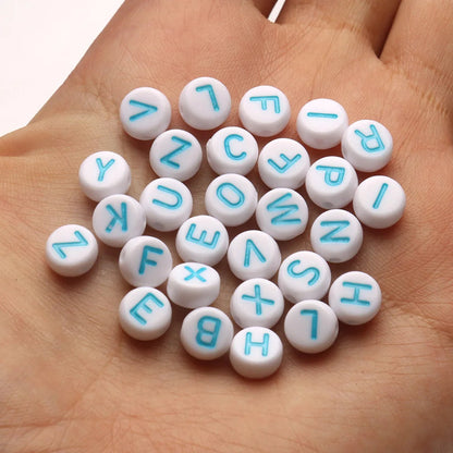 Peris Gems white blue / 100pcs 100/200pcs Letter Beads White Black Round Gold Silver Color Acrylic Alphabet Beads for Jewelry Bracelet Necklace Key Chain DIY SHEIN Amazon Temu