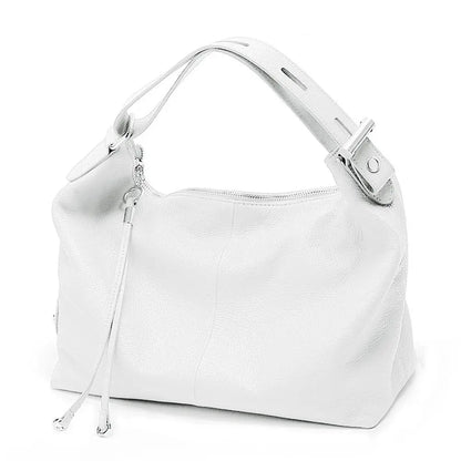 Peris Gems  White / CHINA ZENCY Hot Stylish 100% Genuine Cow Leather Women Handbag Extendable Handle Strap Cowhide Ladies Tote Shoulder Bags Purse Satchel SHEIN Amazon Temu
