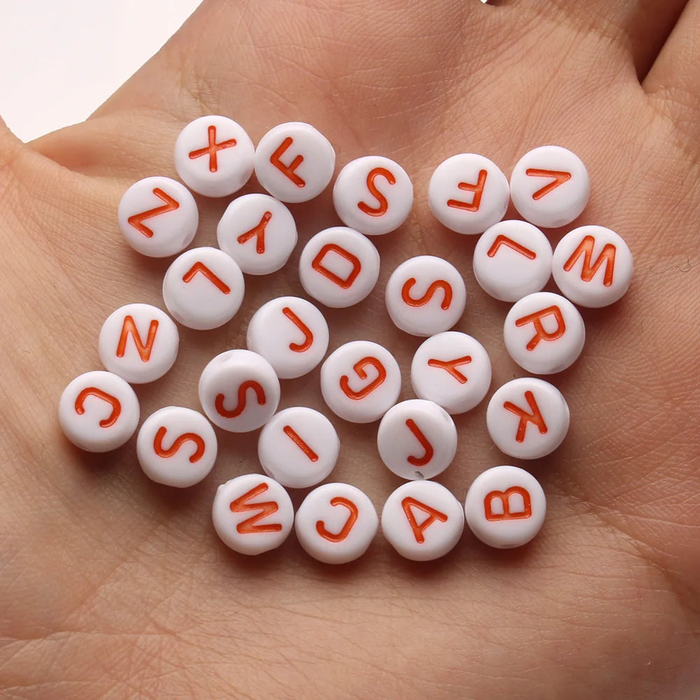 Peris Gems white red / 100pcs 100/200pcs Letter Beads White Black Round Gold Silver Color Acrylic Alphabet Beads for Jewelry Bracelet Necklace Key Chain DIY SHEIN Amazon Temu