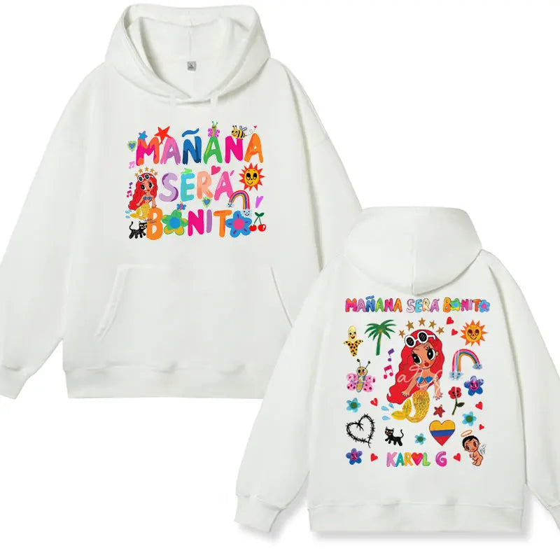 Peris Gems White / S Karol G Manana Sera Bichota Print Hoodie Men Women&