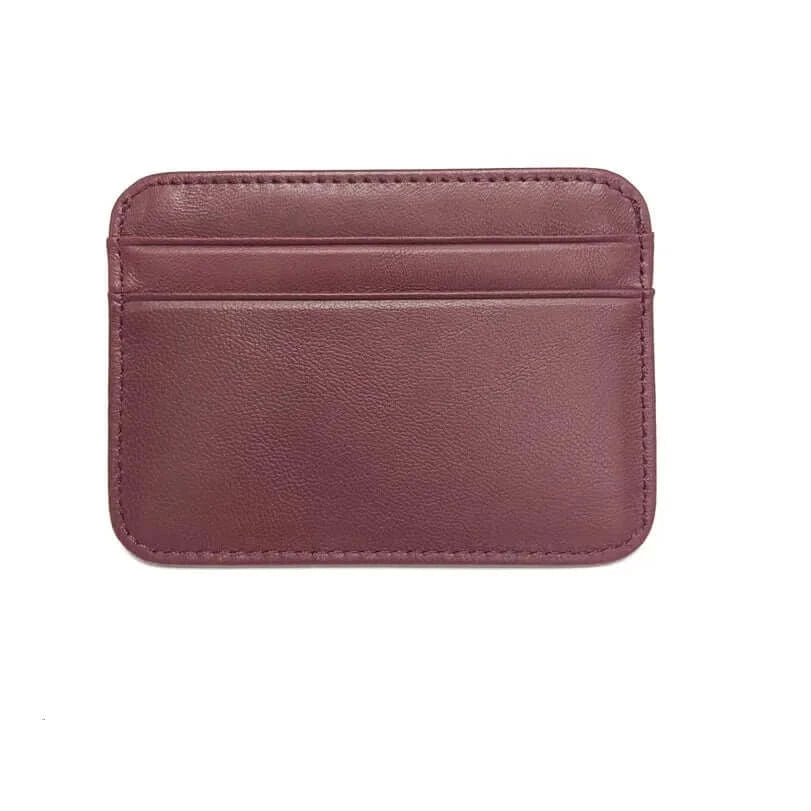 Peris Gems  Wine red 100% Sheepskin Genuine Leather Card Holder Super Slim Soft Credit Card Wallet Men Wallets Purse - Gibo Auja SHEIN Amazon Temu