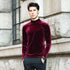 Peris Gems  wine red / M Luxurious Velvet Turtleneck Sweatshirt for Men SHEIN Amazon Temu