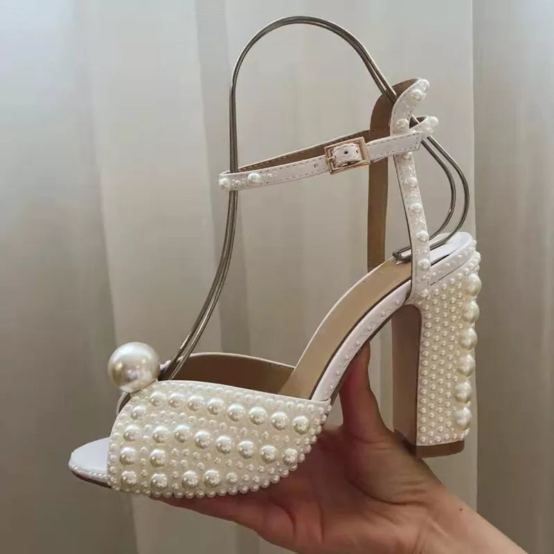 Peris Gems  without platform / 5 Big Pearl Gladiator Sandals Open Toe Shoe for Women SHEIN Amazon Temu