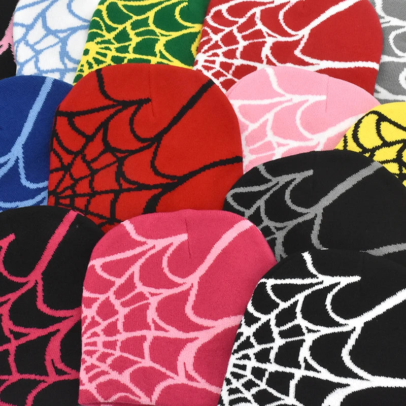Peris Gems Y2K Gothic Spider Pattern Wool Acrylic Knitted Hat Women Beanie Winter Warm Beanies Grunge Hip Hop Casual Skullies Outdoor Cap SHEIN Amazon Temu