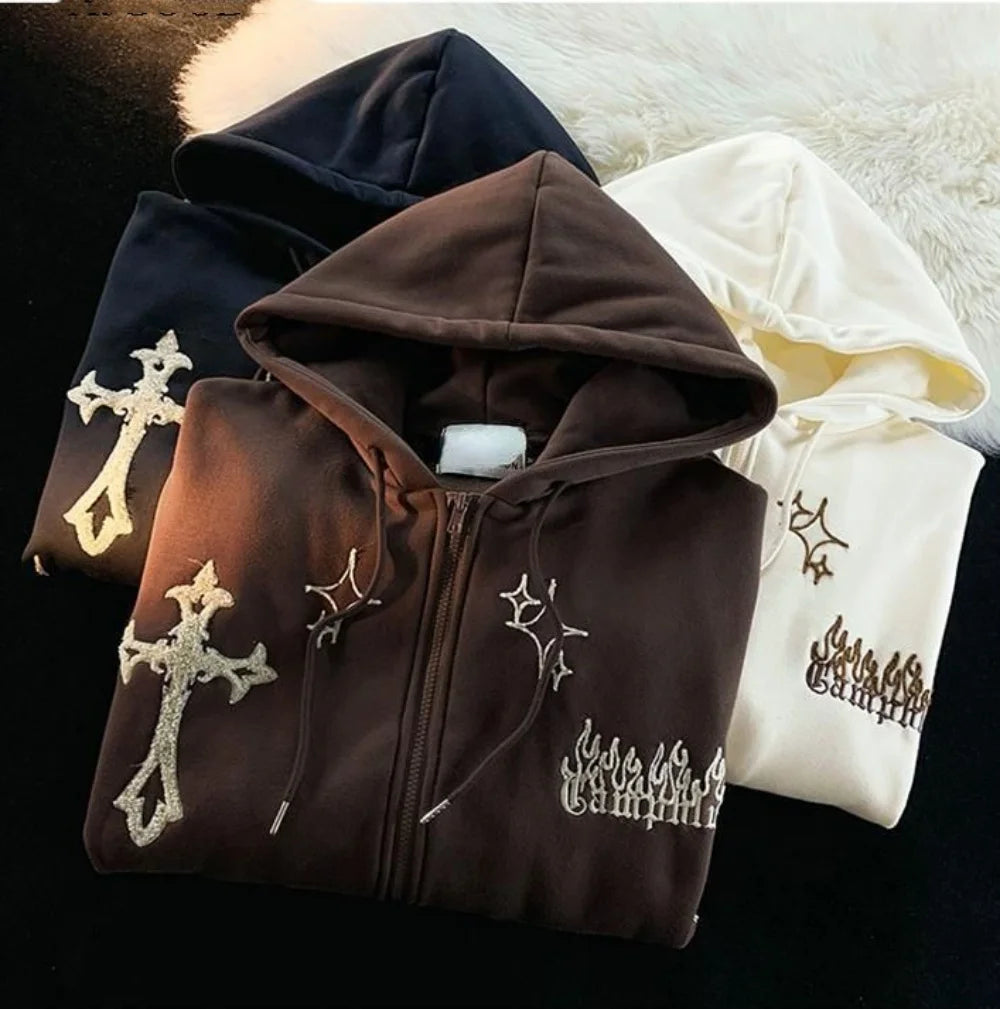 Peris Gems Y2K Women Zipper Chic Hoodies Fashion Autumn Winter Embroidered Oversized Sweater Coats Casual Holiday Loose Female Sweatshirt Y2K Women Zipper Chic Hoodies Fashion Autumn Winter Embroidered Oversized Sweater Coats Casual Holiday Loose Female Sweatshirt SHEIN Amazon Temu