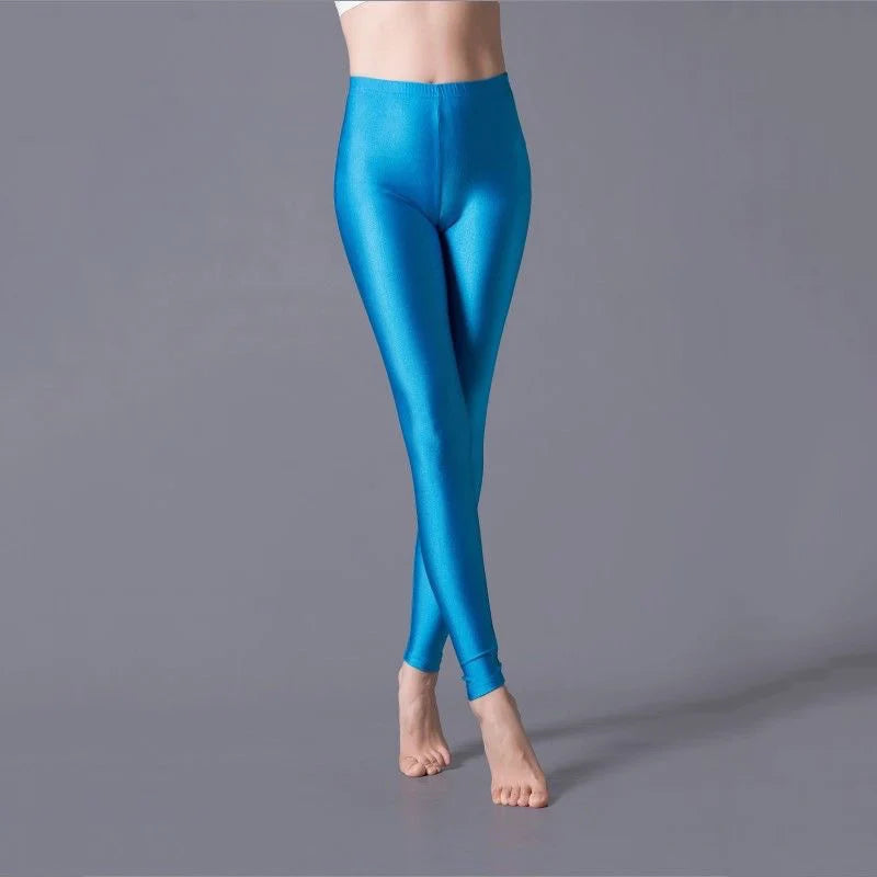 Peris Gems  YG02 Sky Blue / L Neon Candy Colored Elastic Leggings for Women SHEIN Amazon Temu