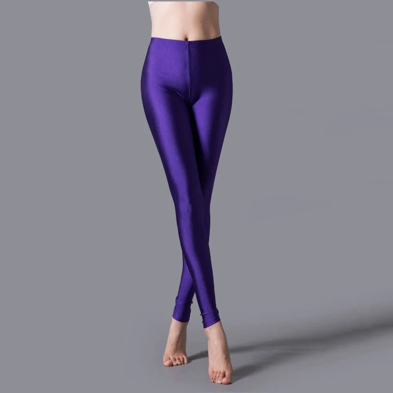 Peris Gems  YG11 Purple / L Neon Candy Colored Elastic Leggings for Women SHEIN Amazon Temu