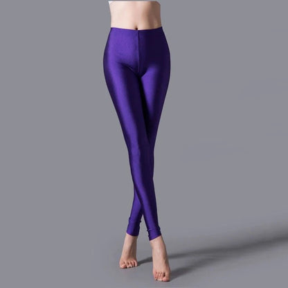Peris Gems  YG11 Purple / L Neon Candy Colored Elastic Leggings for Women SHEIN Amazon Temu